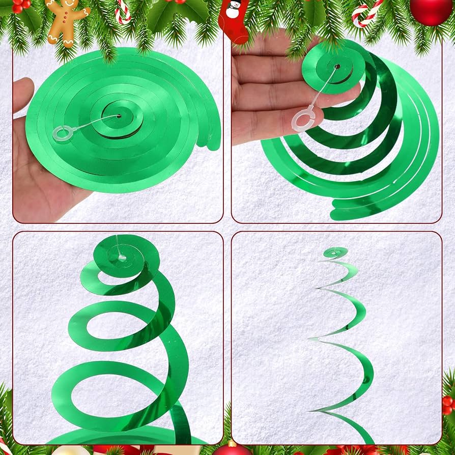Amazon.com: Skylety 36 Pcs Christmas Hanging Foil Swirl
