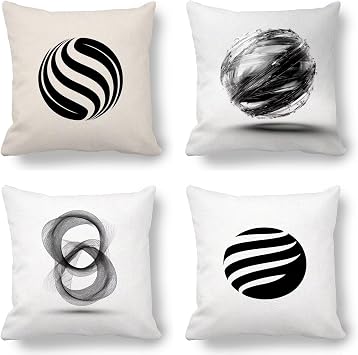 Grey Throw Pillow Covers Simplicity Cushion Covers 26x26 inch Set of 4, Outdoor Pillows Waterproof with Invisible Zipper Square Linen Decorative Sofa Cushions for Living Office Outdoor Garden Q-W
