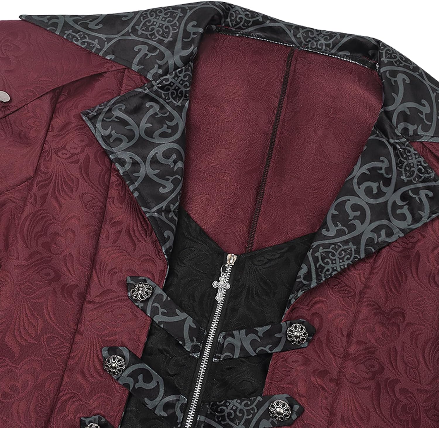 Men's Gothic Steampunk Tailcoat Medieval Vampire Jacket Coat Halloween Cosplay Party Costume.