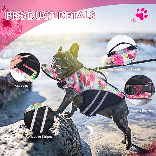 Miniatura 2 de Chaleco salvavidas para perro, chaleco salvavidas para bulldog francés para nadar en barco, chaleco de natación para perros con flotador de barbilla