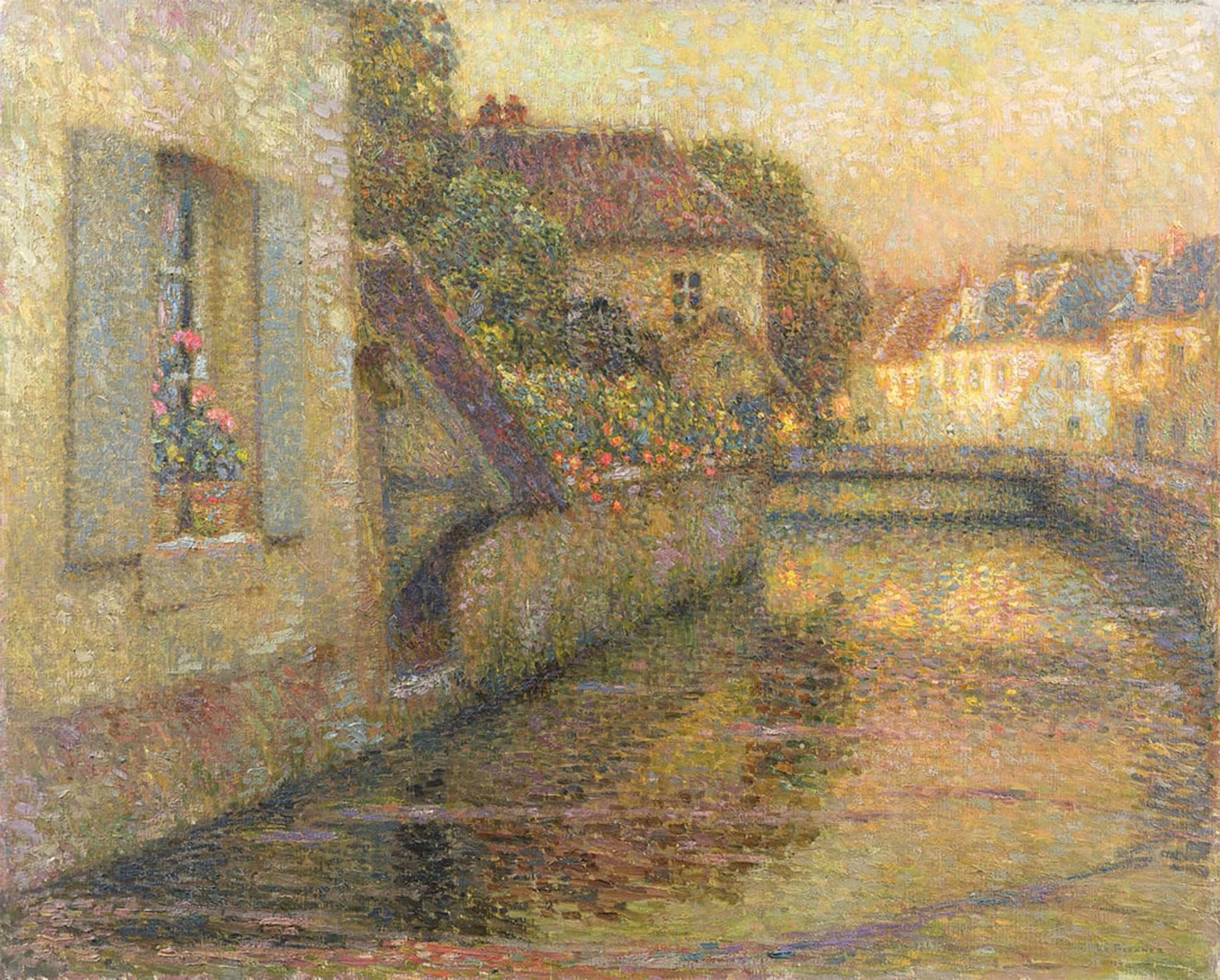 SERENDIPITP Vintage Wall Art Canvas Nordic Poster Canvas Print Picture the Bridge At Gisors by Henri Eugene Augustin Le Sidaner Wall Art Poster for Home Decor 60x90cm