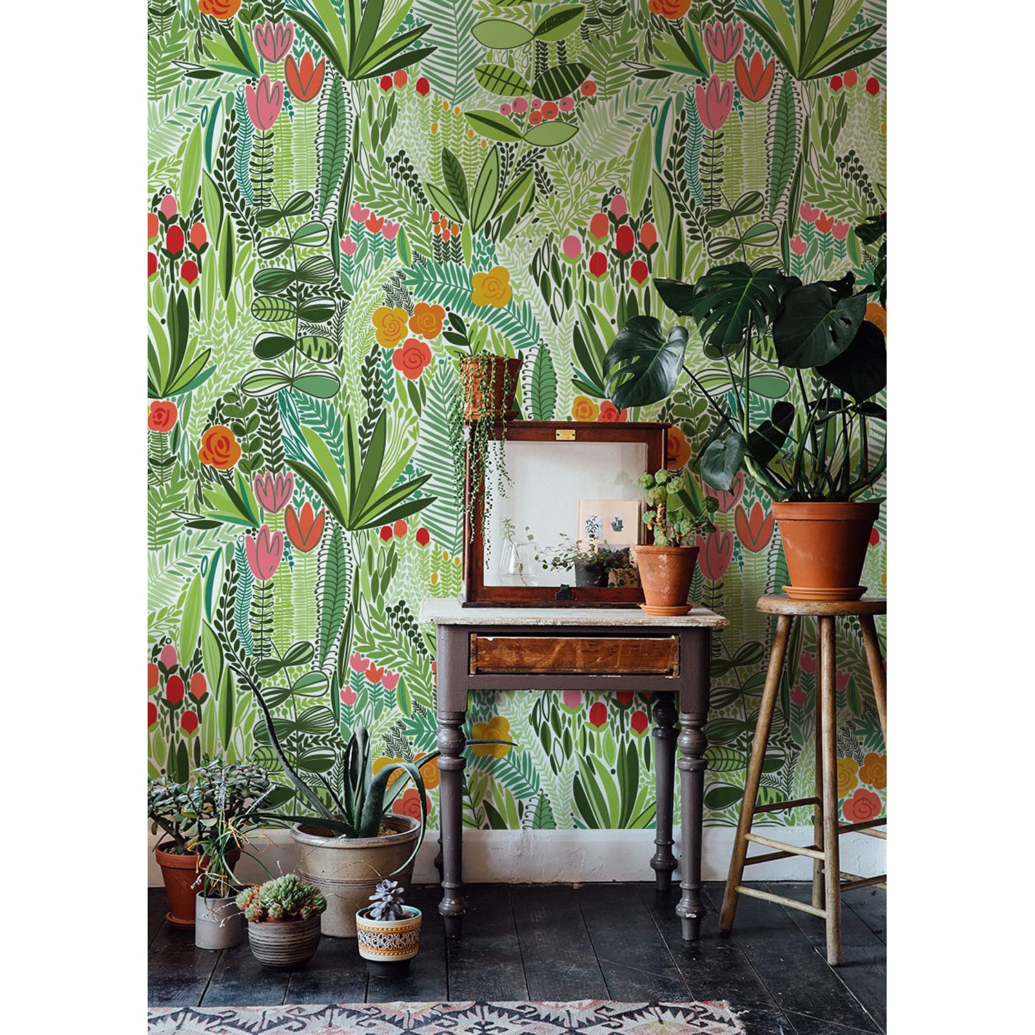 Papier peint mural 416x254cm feuilles de palmiers decoration salon et chambre Muralo