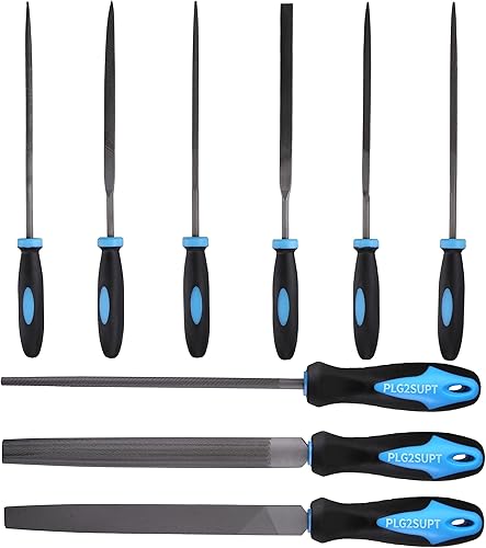 Miniatura 8 de Plg2Sup - Juego de 3 limas de madera para carpintería, limas de carpintería, redondas, semicirculares, planas, papel de arena para carpintería y dar