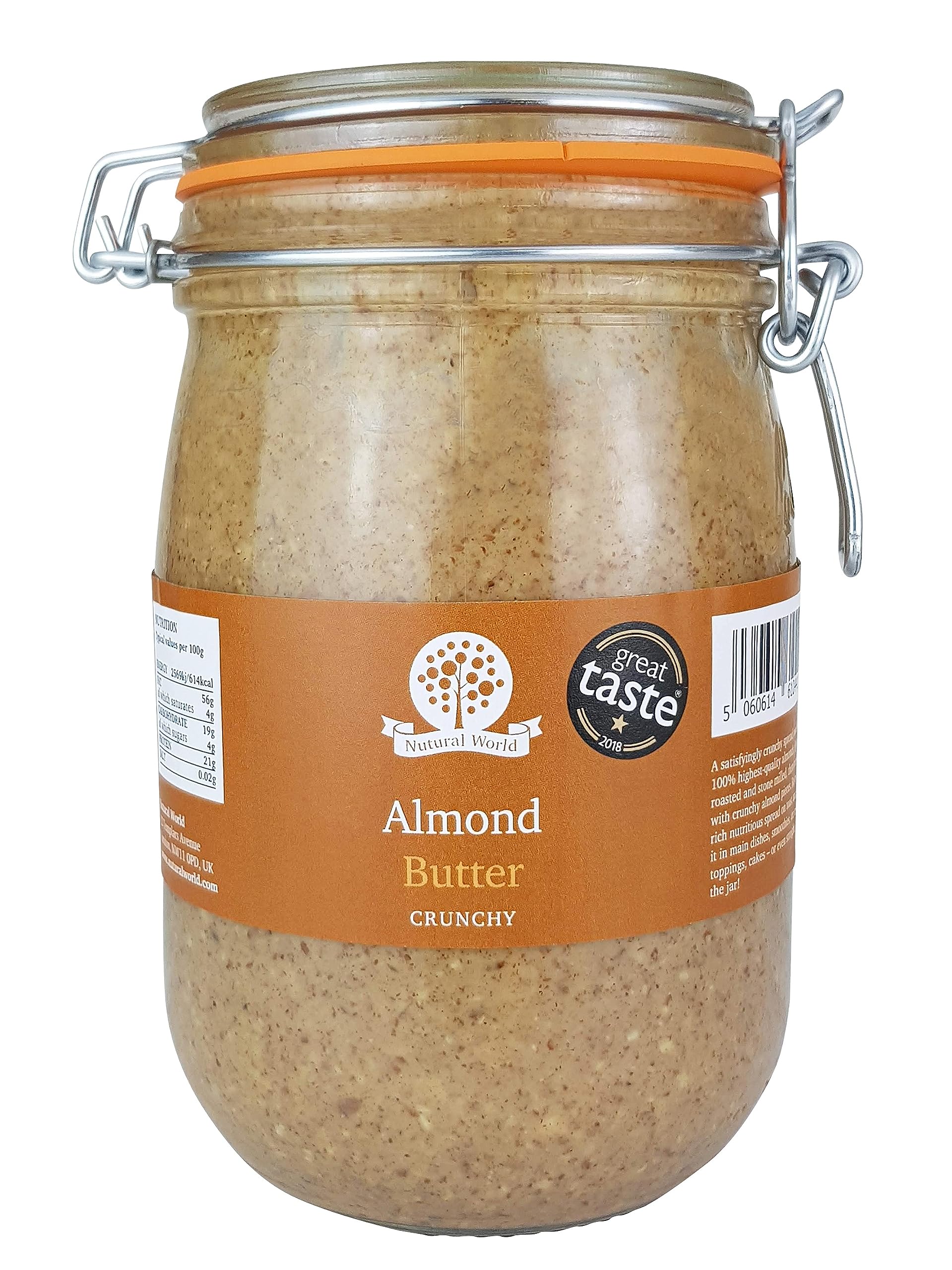 Nutural World - Mantequilla de almendra crujiente (1kg) - *** nuevo envase *** - Ganador del premio Great Taste