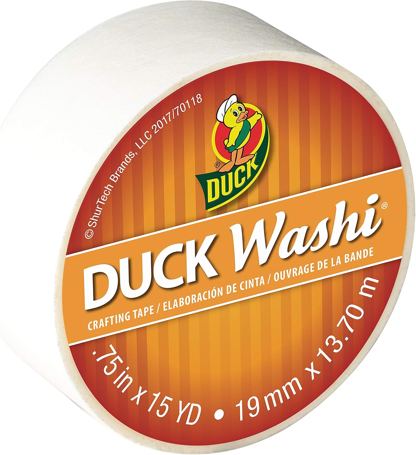 Duck Washi 0.75インチ ホワイト クラフトテープ 15ヤード