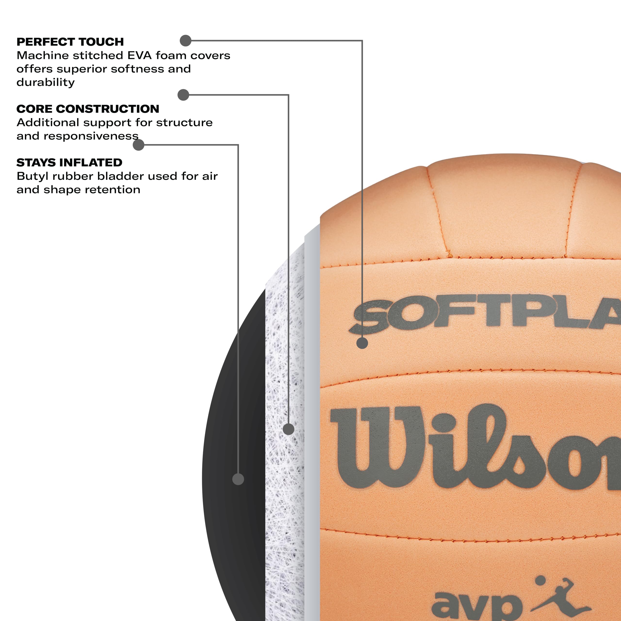 WILSON AVP Soft Play Volleyball - oficjalny rozmiar, pomarańczowy
