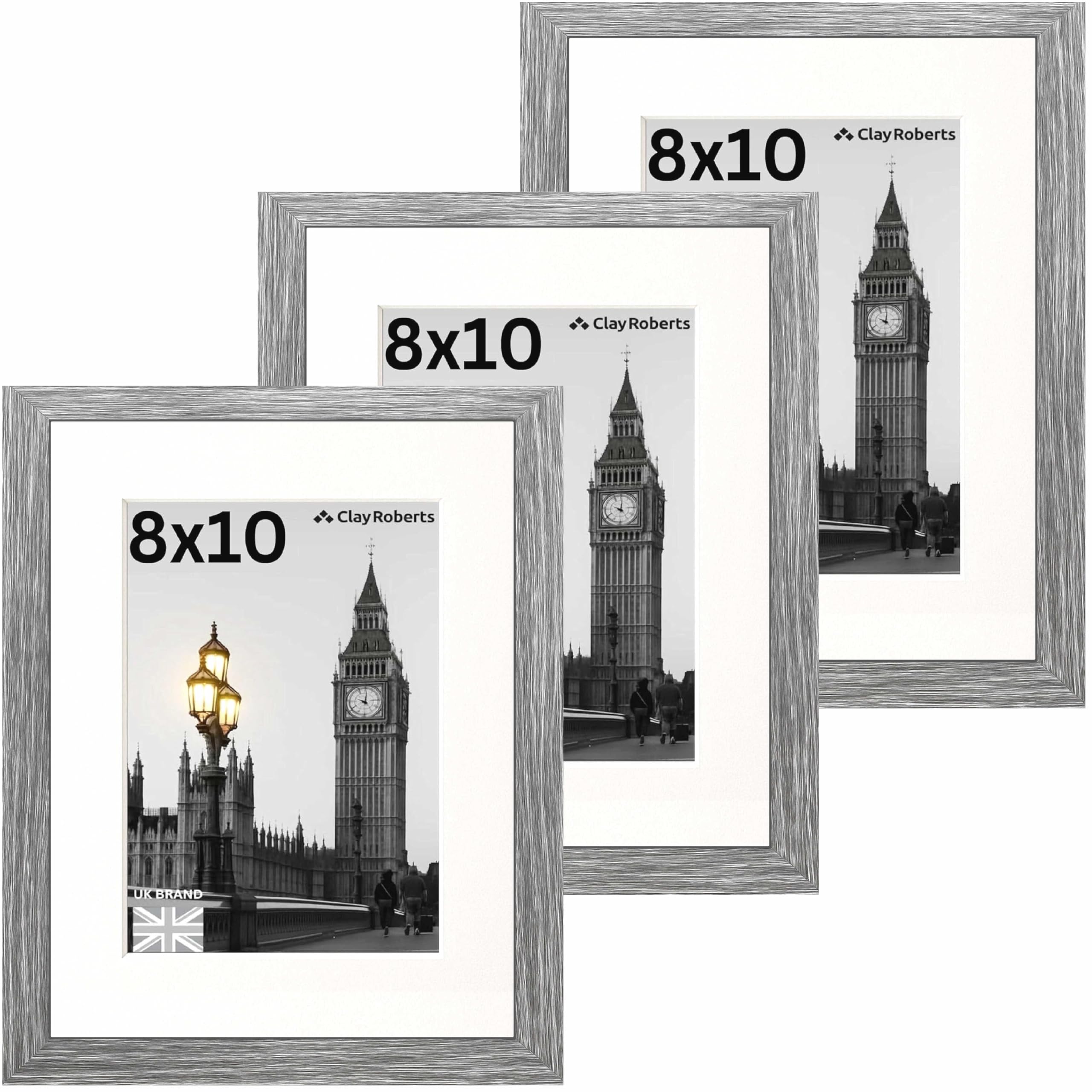 8x10 Picture Frame Light grey – Photo Frame 20x25 cm, Freestanding & Wall Mountable,Light grey Photo Frames 7x5 Mount, for Home, Office, Gift, Gallery, Collage, Wall Display