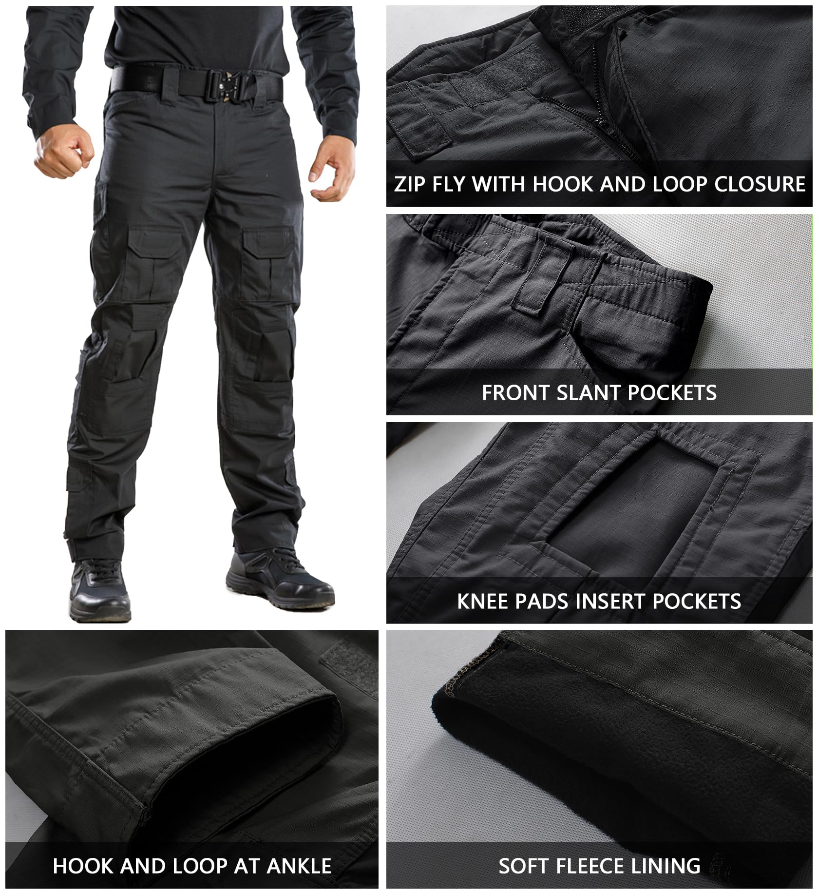 Snapklik.com : Mens Fleece Lined Tactical Pants Thermal Camo Cargo ...