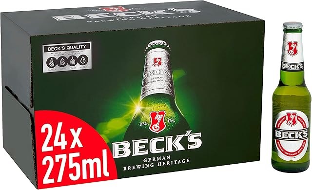 Beck's Original German Pilsner Lager Beer 24x275ml Bottles, 4% ABV - Ideal Beer Gift