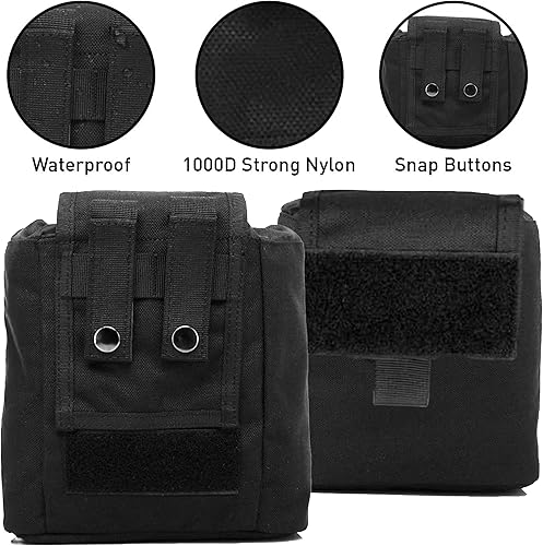 Miniatura 6 de Molle - Bolsa de basura táctica enrollable con cordón, ligera, duradera, plegable, para caza, bolsa para revistas de munición