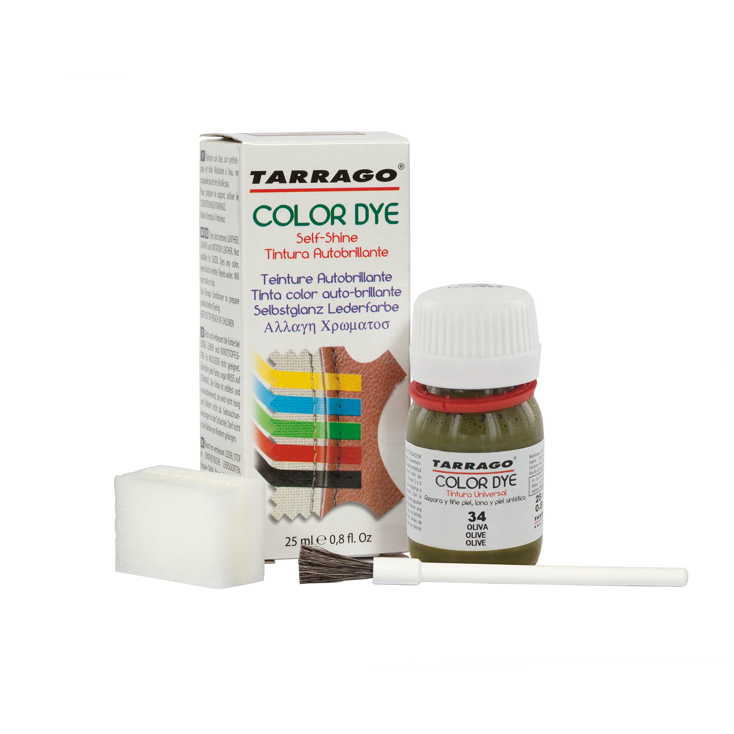 Tinte para Zapatos y Bolsos de Cuero y Textil con Esponja y Brocha | Cubre Rozaduras y Desgastes del Calzado | Gama de 90 colores — view 8