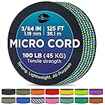 TECEUM Micro Paracord - Aquatica - 1.18 mm x 125 ft - Micro Utility Cord - Thin Braided Paracord Rope Nylon Polyester - Wind Chime Replacement - Survival Strong String 0621