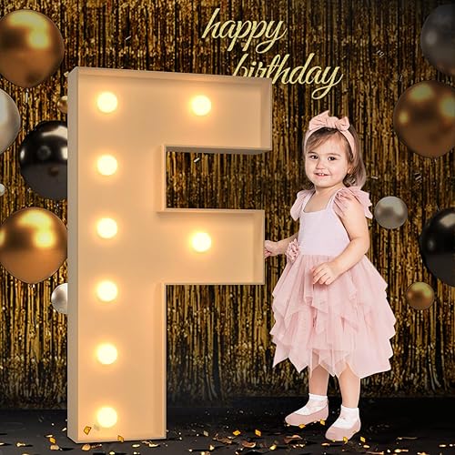 Miniatura 287 de Números iluminados grandes de 4 pies, números de marquesina 2 para decoraciones de cumpleaños de 21 para niños y niñas, números gigantes iluminados