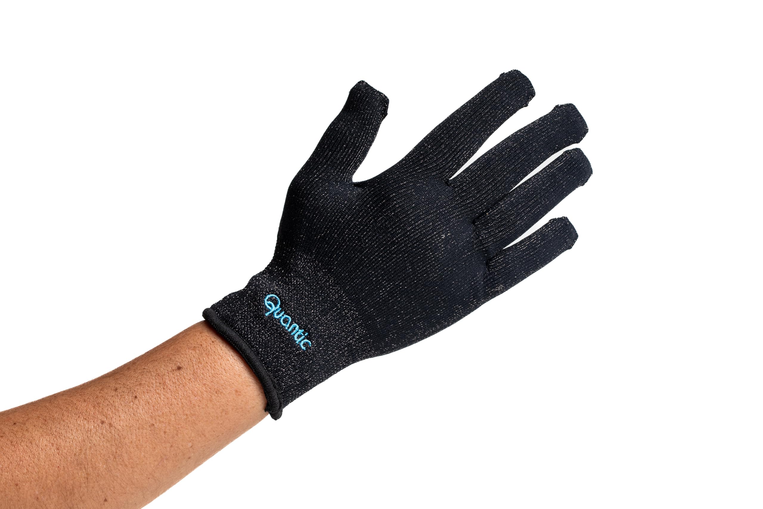 Guantes de hilo de plata finos color negro TALLA ÚNICA. UNISEX
