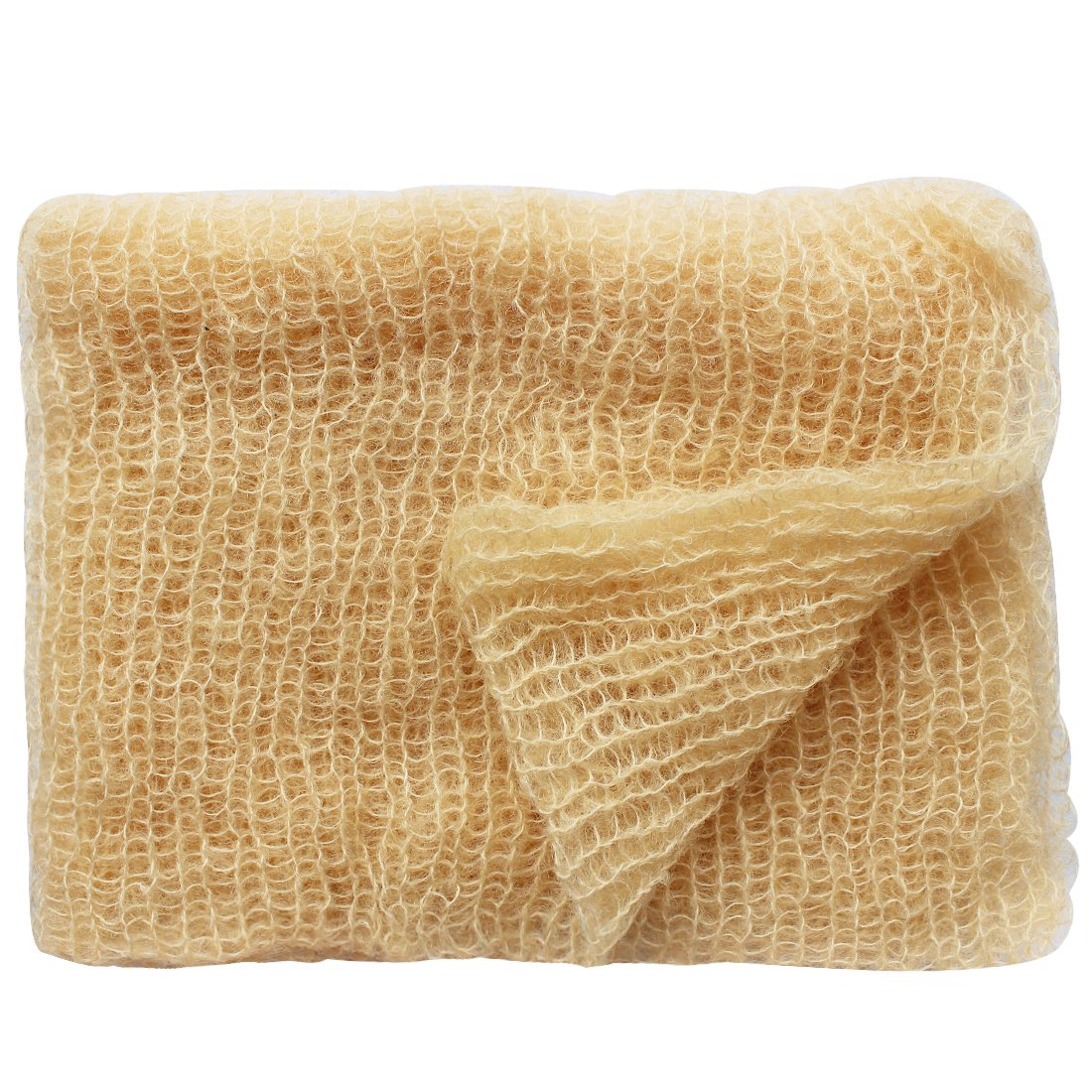 iiniim Newborn Baby Mohair Crochet Knit Wrap Blankets Photography Props Outfits (Beige)