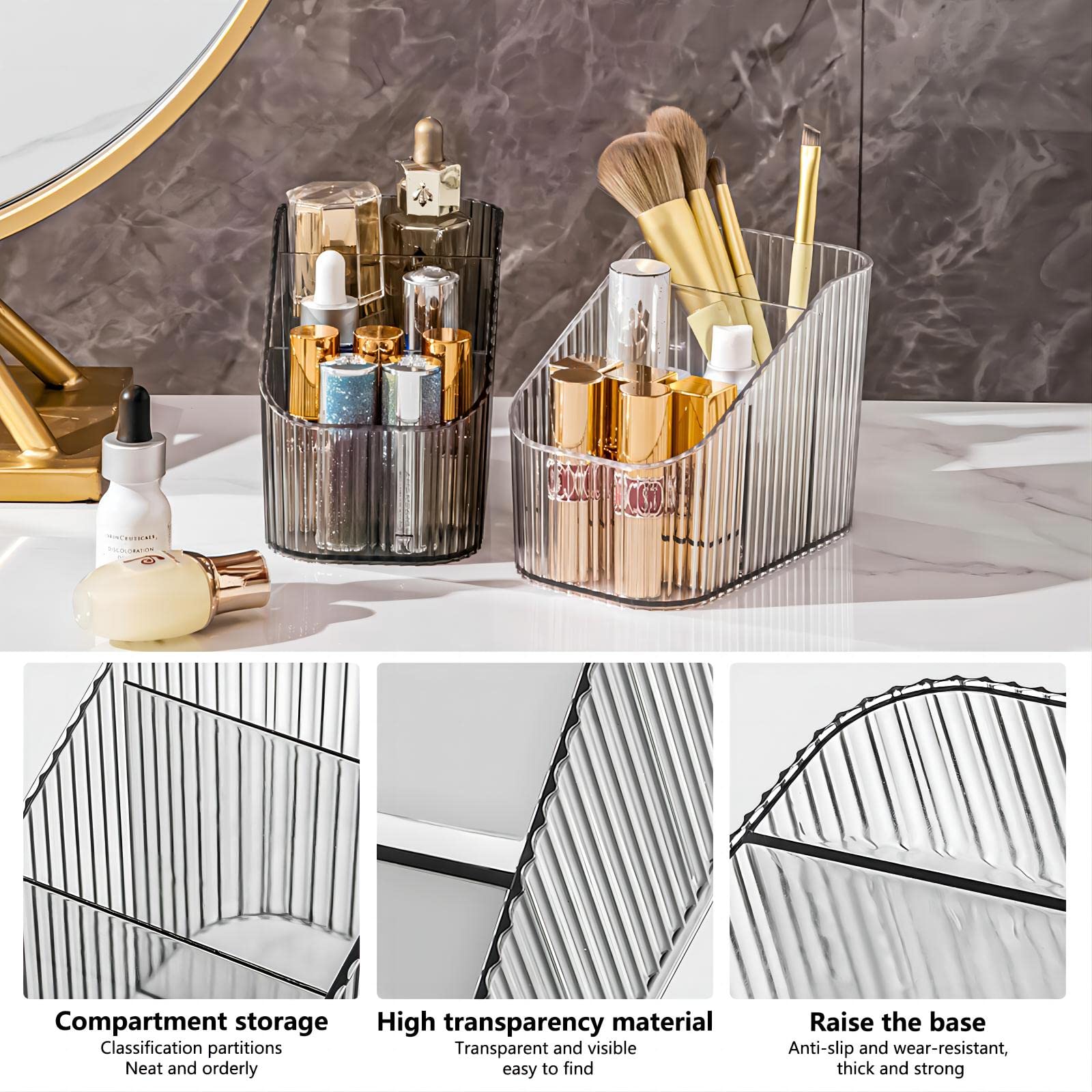 DASITON Make-up-Organizer Mit Spiegel – 3 Schubladen, Großer Stauraum Für Deine Kosmetik Im Bad Oder Schlafzimmer