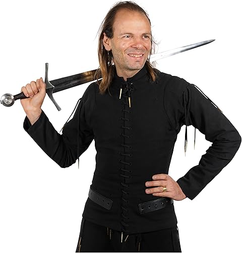 Miniatura 6 de Mythrojan Gambeson de armado acolchado medieval tardío con Aiglets de latón, ideal para la recreación medieval caballeresca LARP