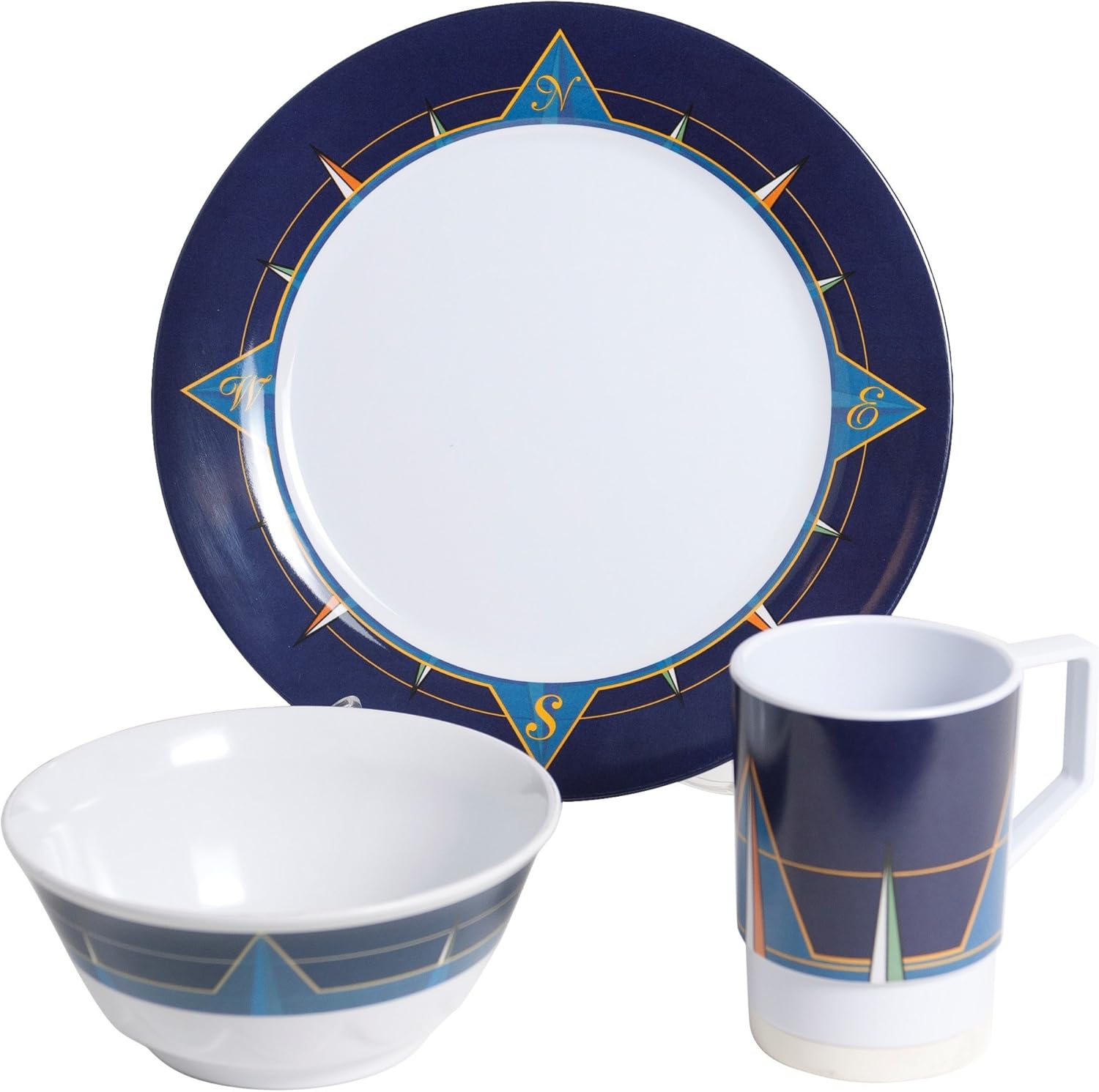 Galleyware Blue Compass 12 Piece Melamine NonSkid