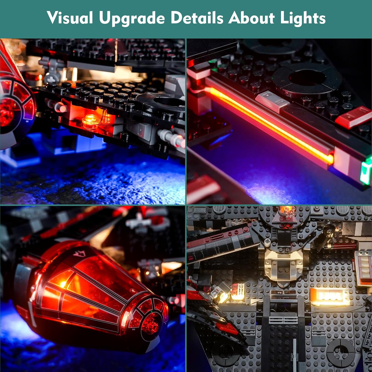 Light Compatible with Lego 75389 The Dark Falcon Buildable Starship - No Models Only Light, Creative Lighting Set Accessories Compatible with Lego 75389 Starship (Standard Version)