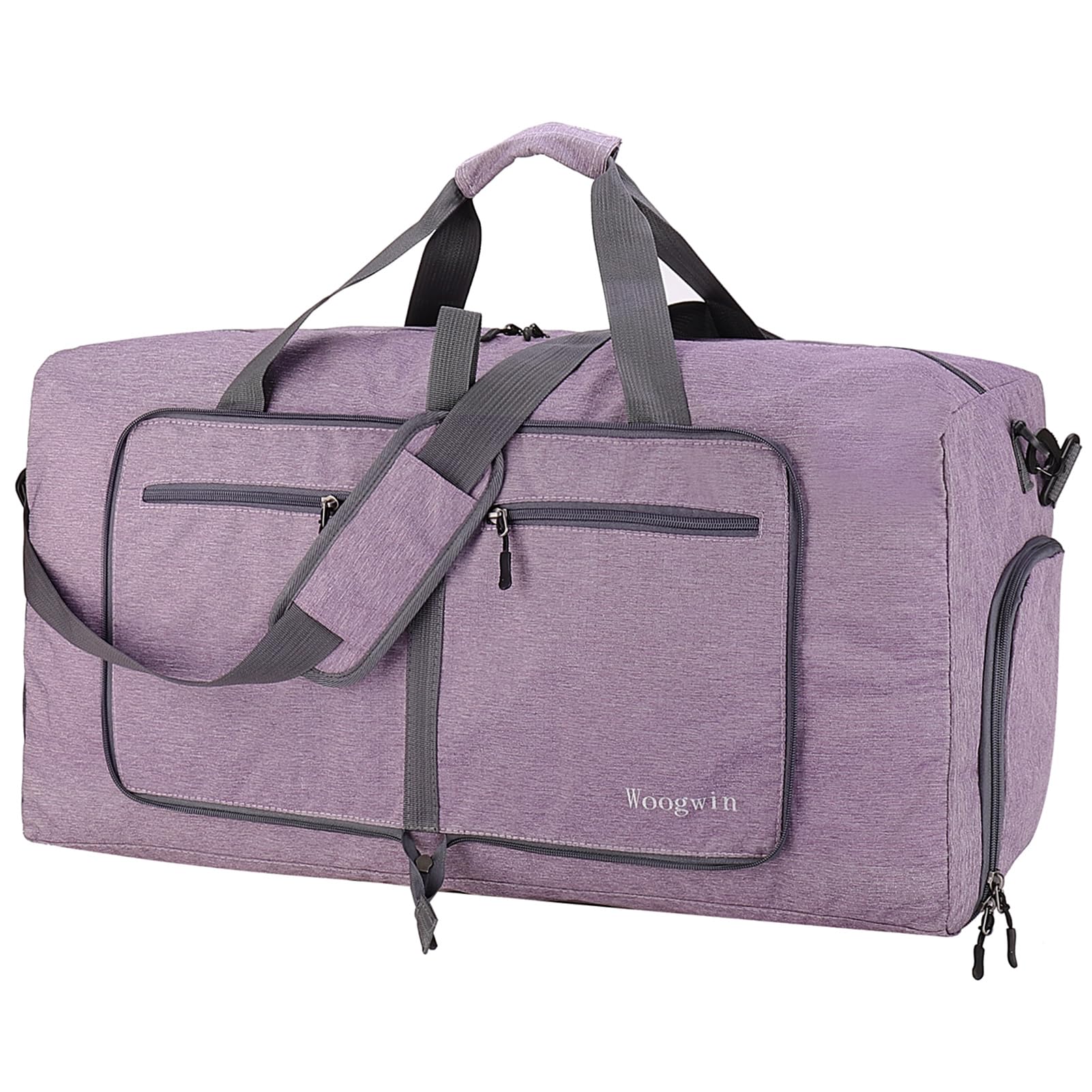 Woogwin Travel Duffel Bag Large Foldable Waterproof Overnight Bag for Beach Swim Bags Pool Sports Gym, 60L SnowPurple, 10x17x25 inches — image 1