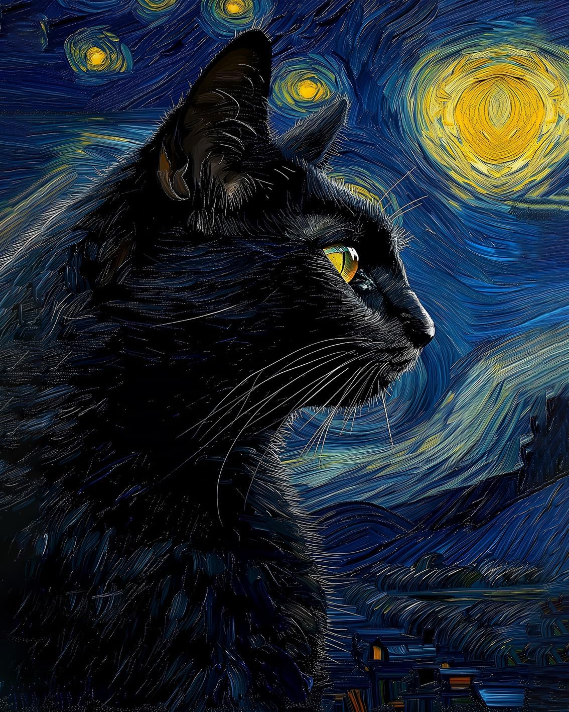 Rebotipy Paint by Number Black Kitty Cat Kitten for Adults