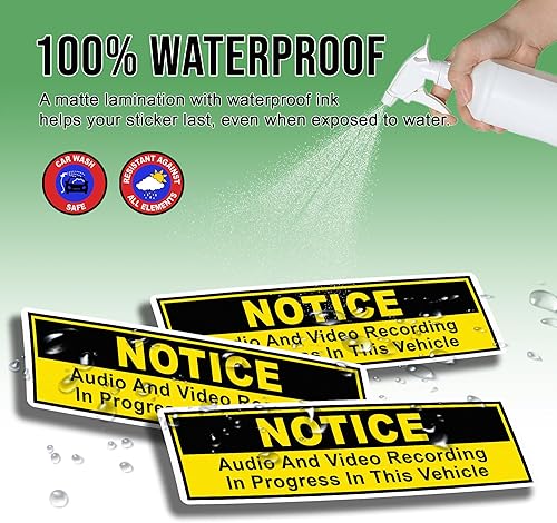 Miniatura 10 de 3 calcomanías negras para grabación de audio y video, para automóvil, camión, vinilo resistente al agua, tamaño 5 x 1.5 pulgadas