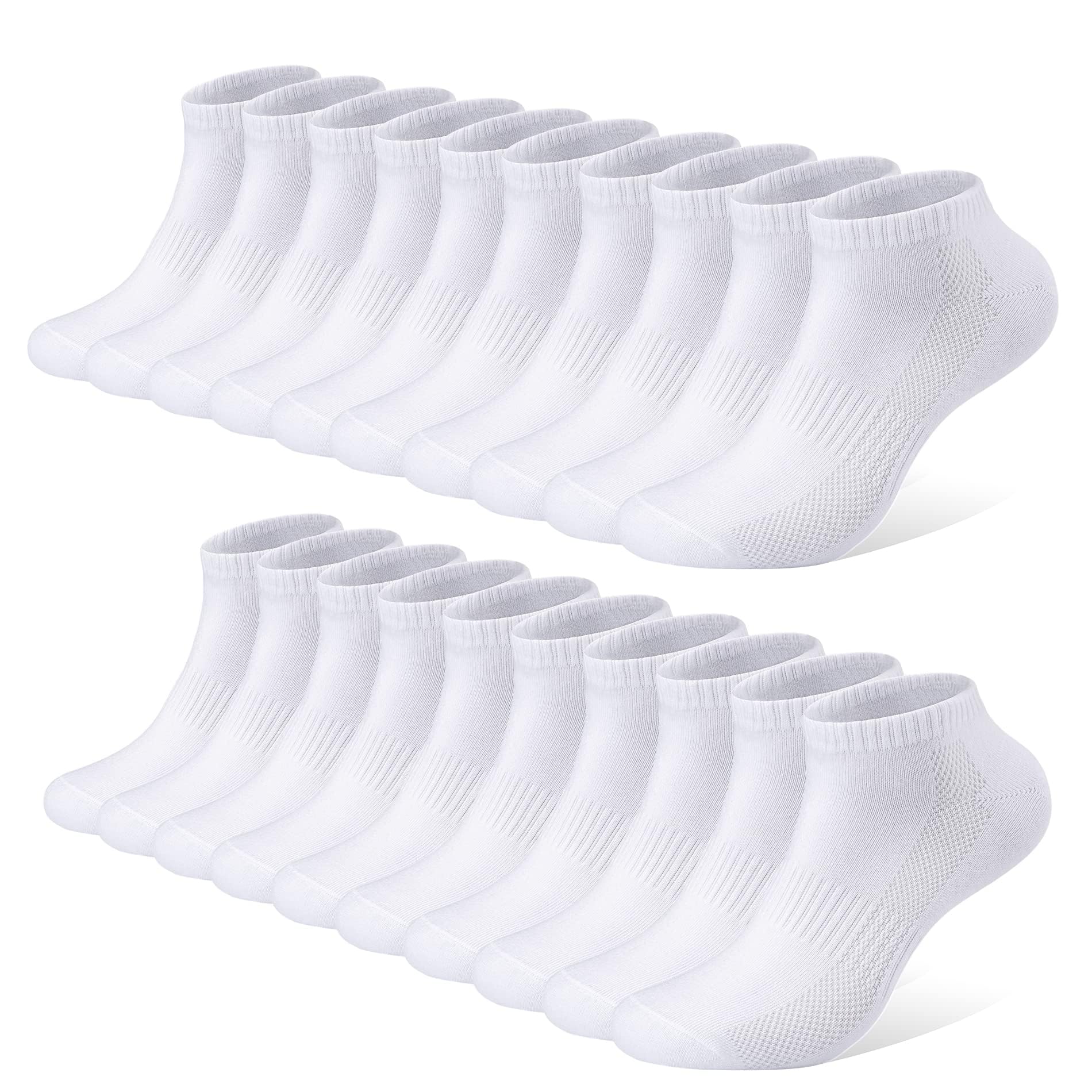 FALARY 10 Paar Sportsocken Sneaker Socken Herren Damen Bio Baumwolle Atmungsaktives Sneakersocken Laufsocken Baumwollsocken Kurze Socks Halbsocken