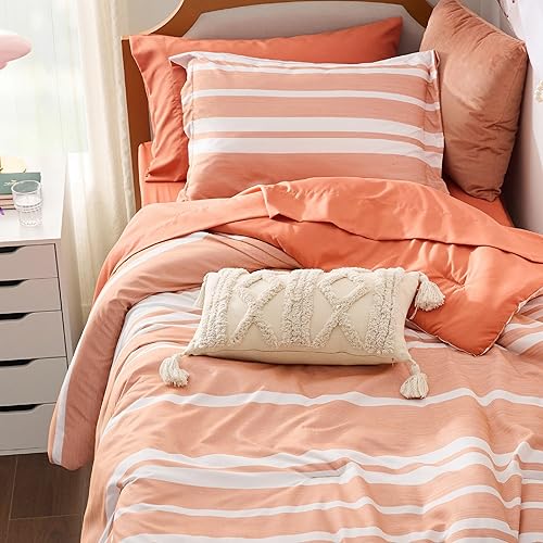 Bedsure - Juego de edredón de 5 piezas, extralargo, para todas las estaciones, con 1 sábana encimera, 1 sábana bajera, 1 funda de almohada y 1 funda