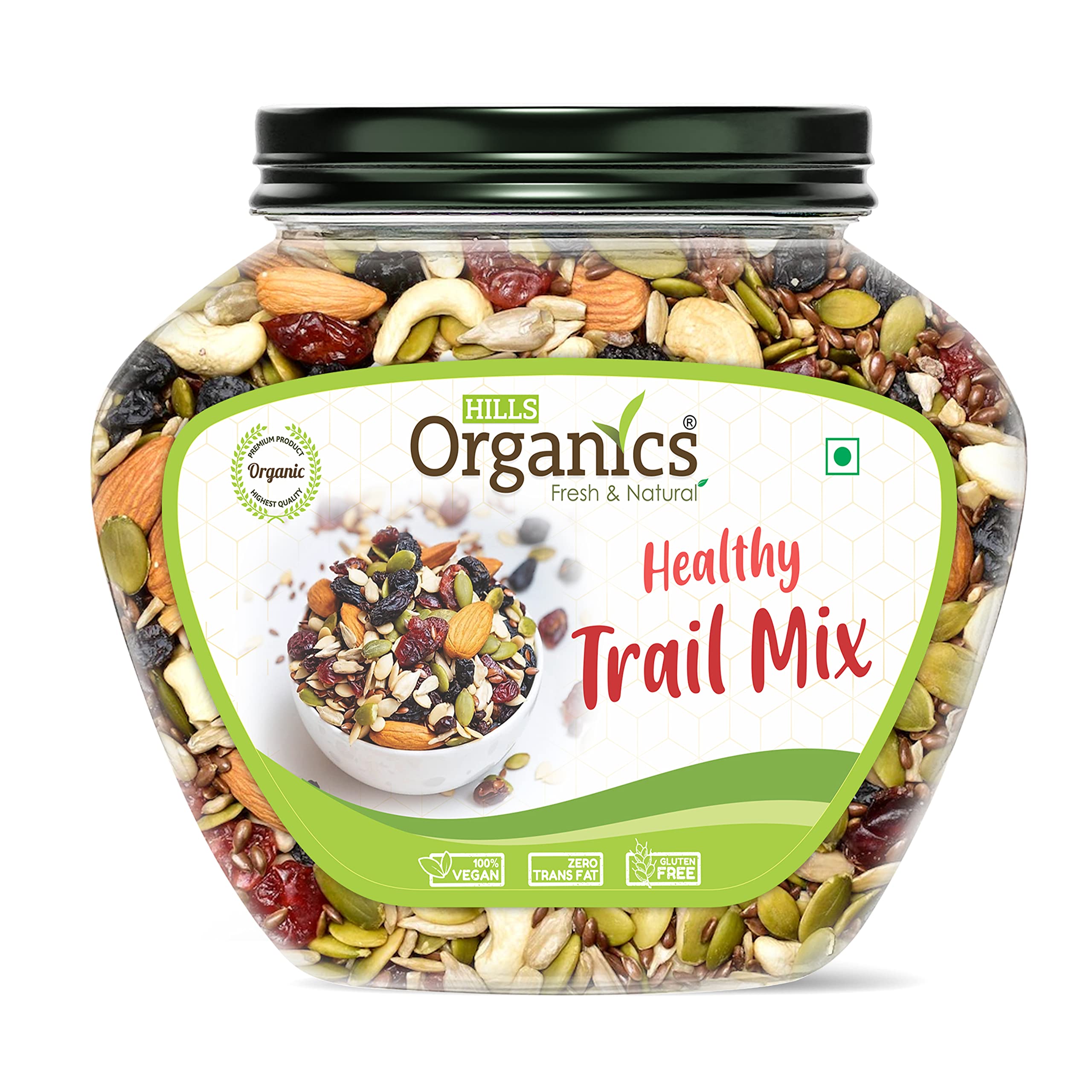 HILLS ORGANICS Health Boosting Trail Mix With Dry Fruits, Edible Seeds, and Dehydrated Berries | Raw and Unsalted | Sports Mix | 500 gram Jar Pack. (B0BRKT6W7D) Amazon Price History, Amazon Price Tracker