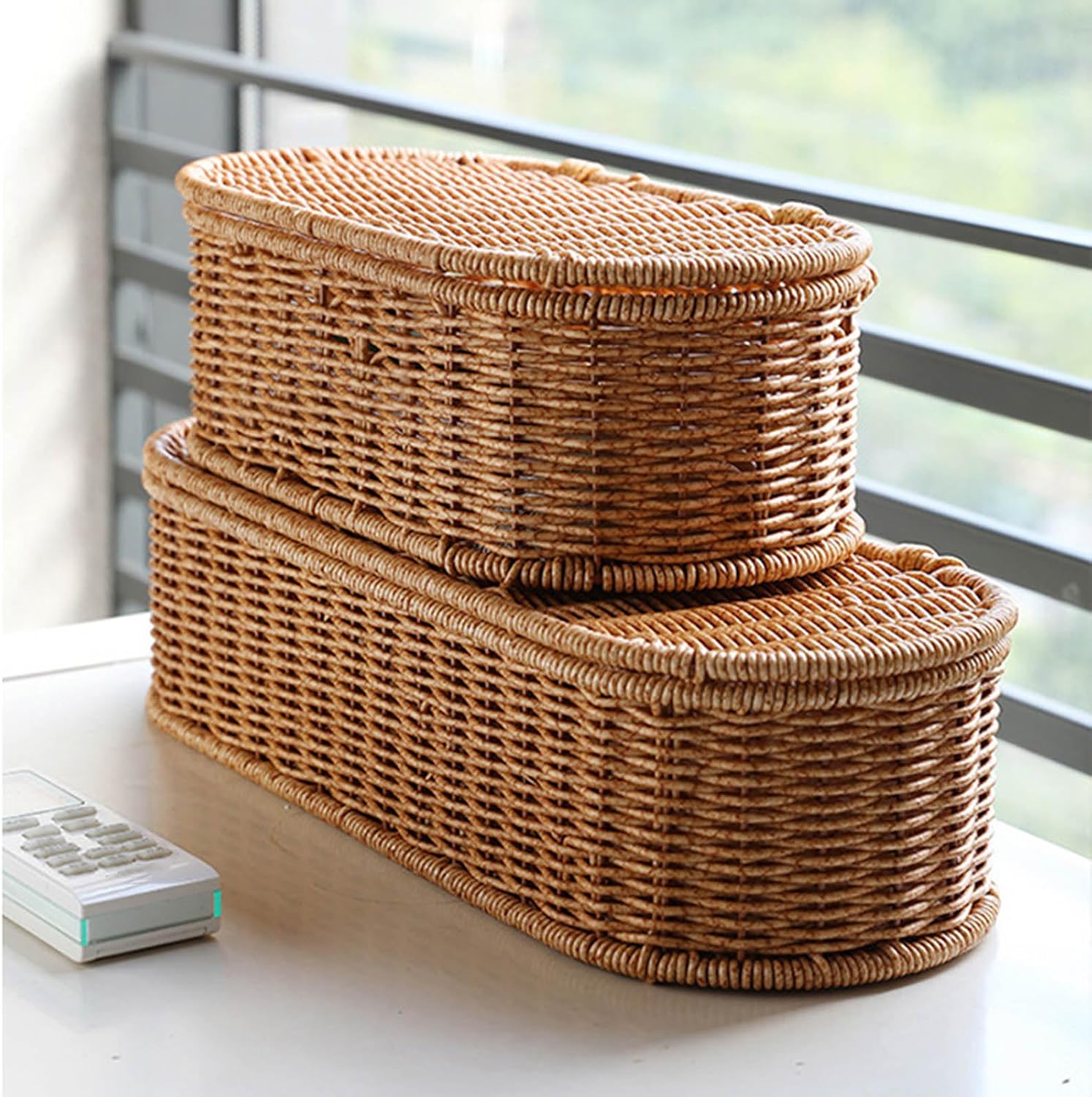 Handcraft Rattan Storage Basket Designs for Cabinets Adds Elegant Elegant to Any Room Bedroom