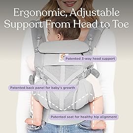 Ergobaby Omni Classic Baby Carrier Newborn to Toddler - Breathable Baby Carriers for Summer - All-Position Carrier with Lumbar Support (7-45 Pounds), Mesh, Soft Olive Diamond