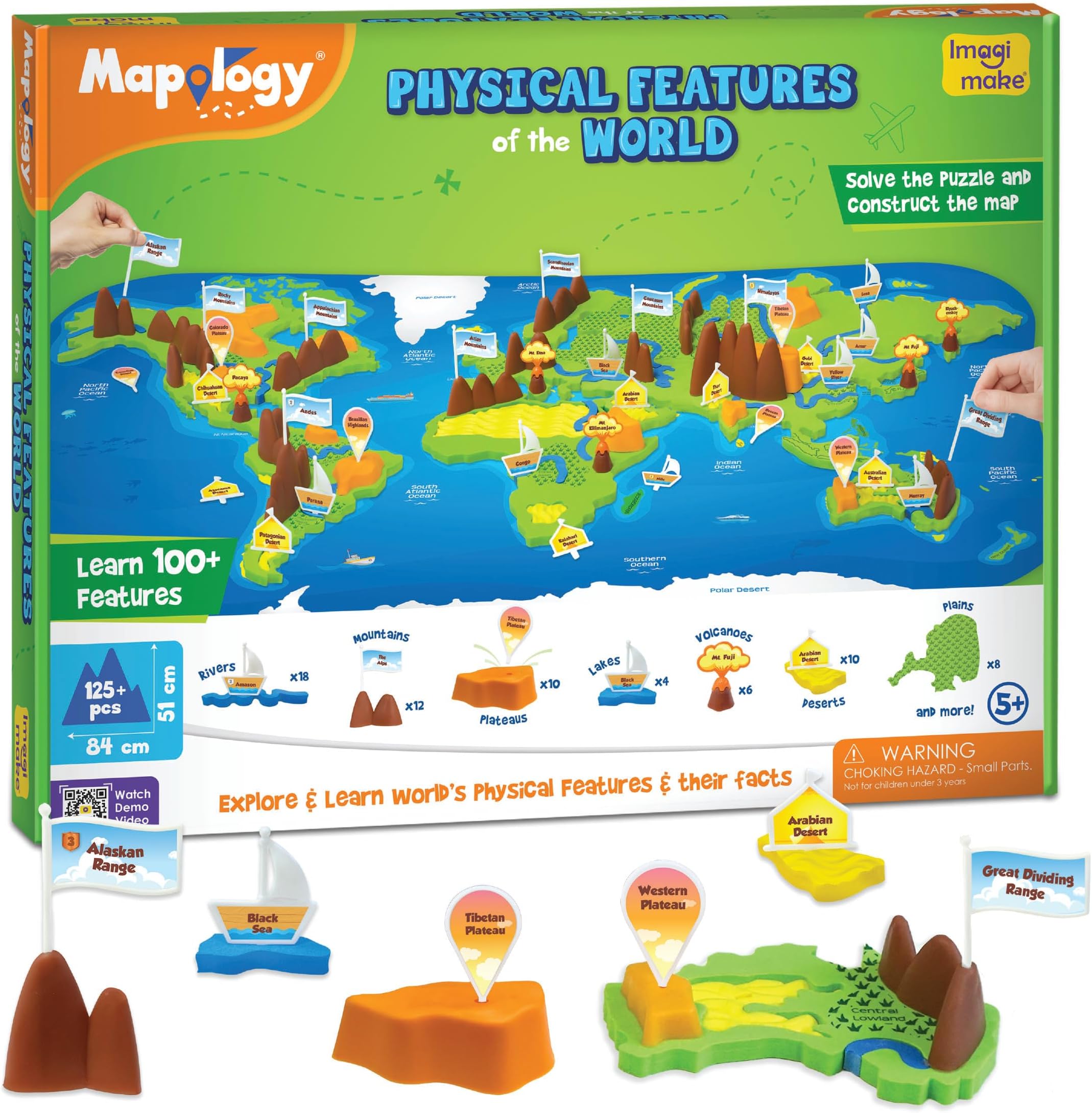 Imagimake Mapology World Physical Features | 3D Puzzle | Age 5+