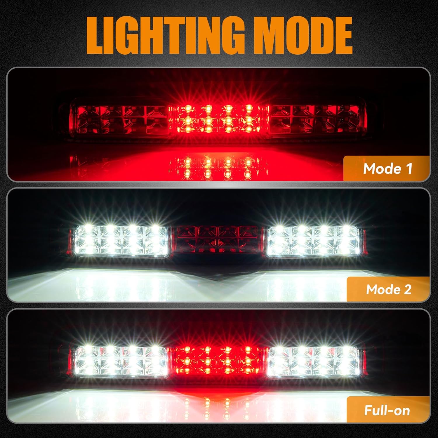 third 3rd brake light, led high mount stop light for 1999-2007 chevy silverado gmc sierra 1500 2500 3500 hd classic, rear center cab roof tail cargo lamp, red lens 1999-2007 silverado/sierra - red lens