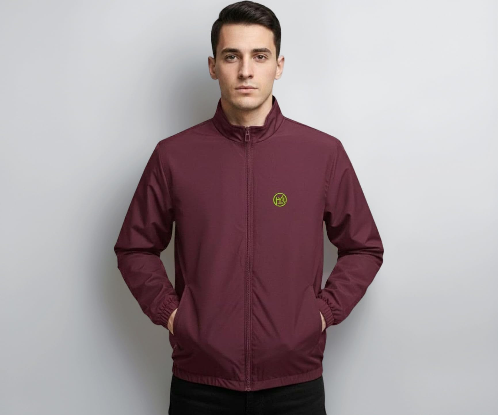 Men Lightweight Zip Up Jacket Full Sleeve Stand Collar Comfortable Regular Fit Jacket For Men