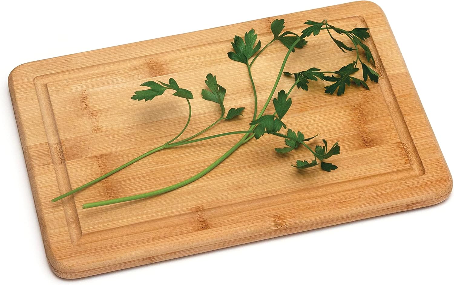 Lipper International Bamboo Wood Kitchen Cutting and Serving Board with Non-Slip Cork Backing, Small, 11-3/4" x 7-3/4" x 5/8"