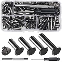 Vista 13 de 110 Juegos de Tornillos Chicago Remaches de Cuero Surtidos Remaches de Tornillos Tornillos de Encuadernación Chicago para Decorar y Reparar