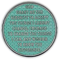 Vista 3 de Moneda de sobriedad de 9 años Chip AA Legacy Ficha de aniversario de recuperación de triplaca gruesa (aguamarina)