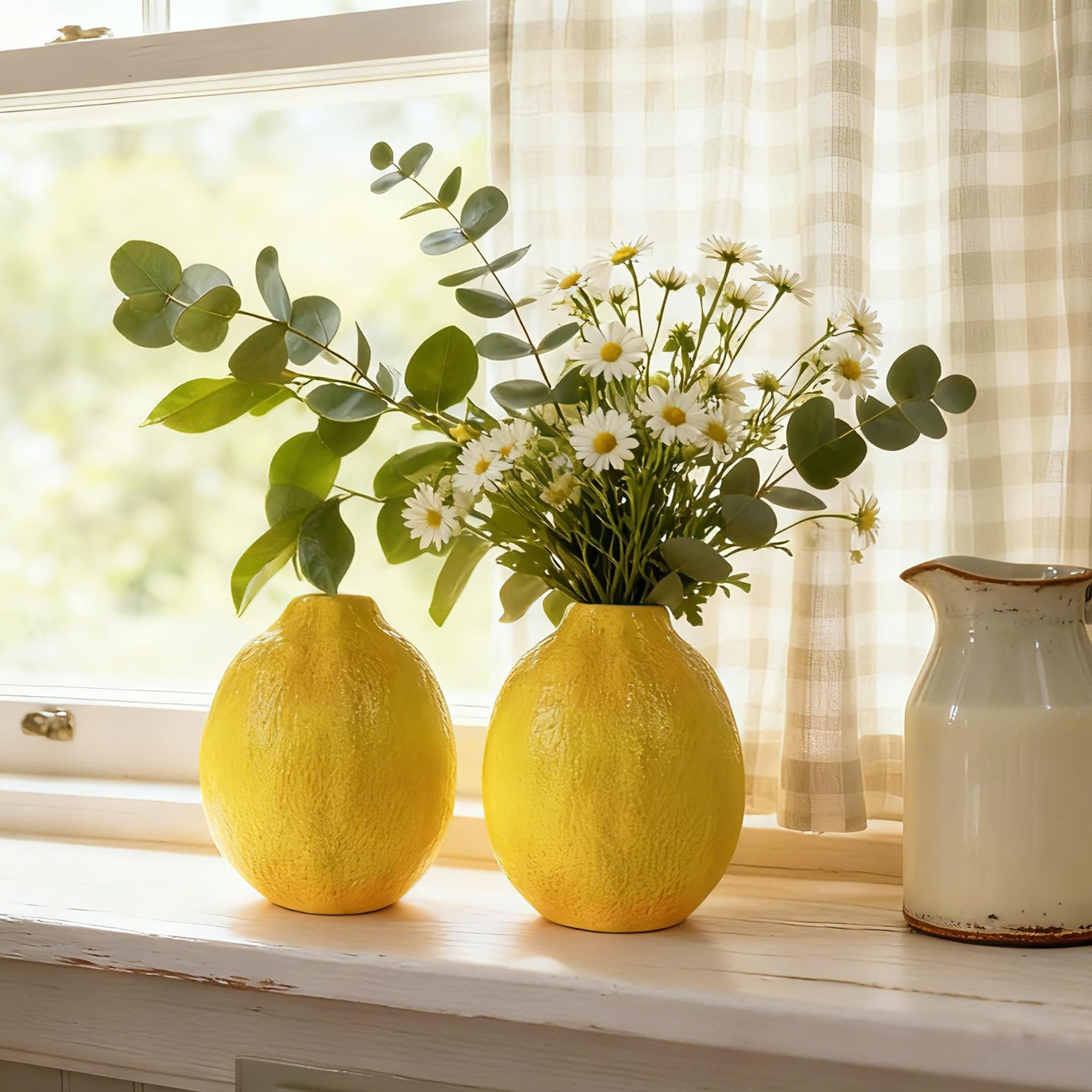 Amazon.com: Cynkeyee Unique Lemons Shaped Vase for Decor - Set of