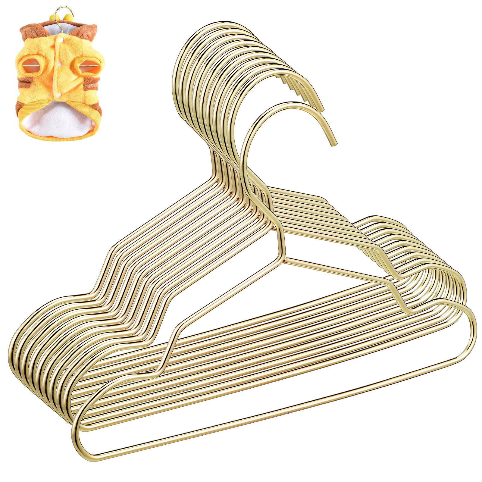 Perchas para ropa de mini perchas doradas de acero metálicas antideslizantes armario moderno