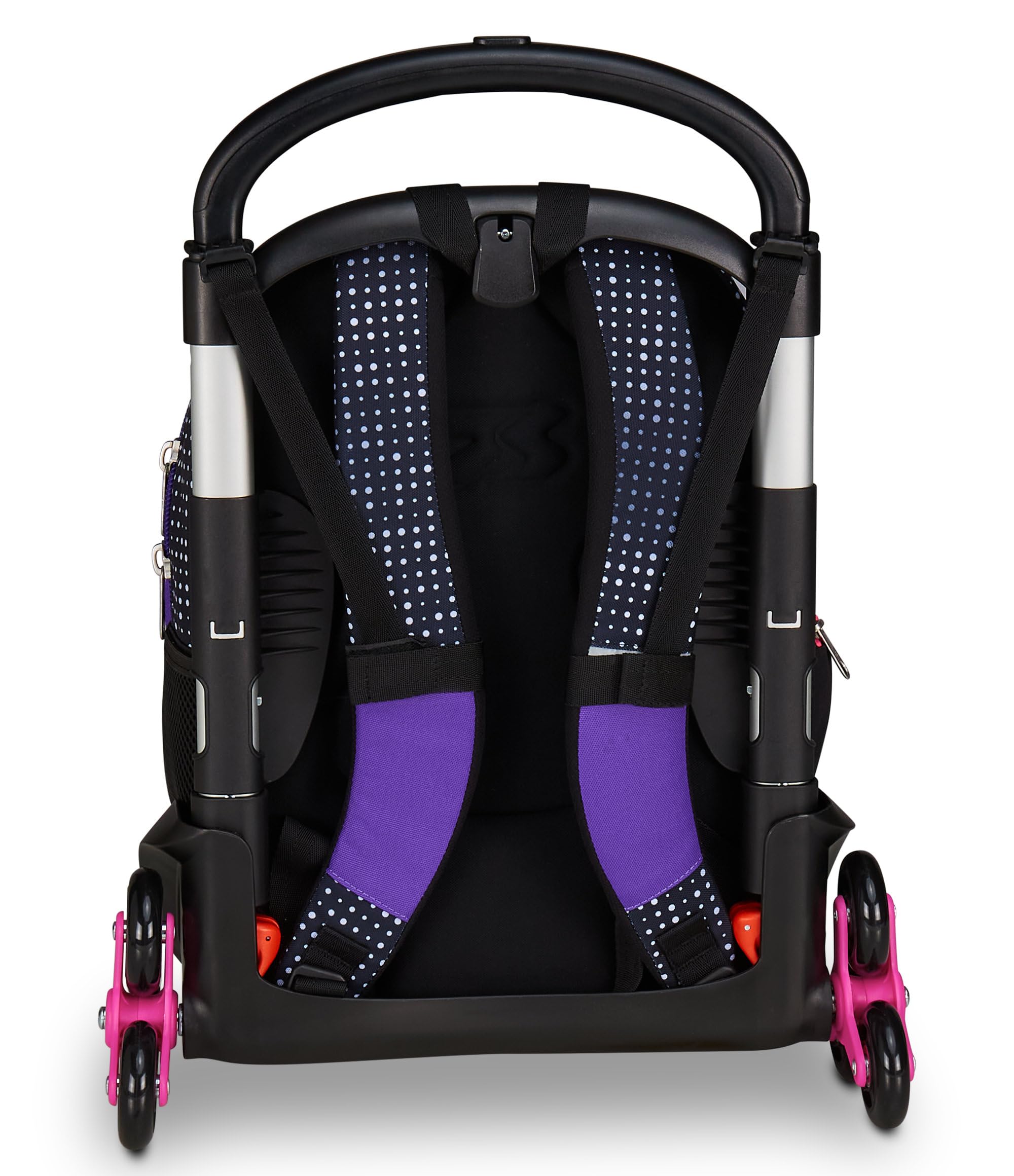Seven Trolley Scuola Flex 3 Ruote, Fucsia, Zaino Con Carrello Sganciabile Da 31 Litri, Con Tasca PC, Tasca Borraccia, Multiuso, Maneggevole e Confortevole, Scuole Medie e Superiori, Ragazza | Zaino Con Carrello Sganciabile, Tasca PC, Tasca Borraccia, Mult
