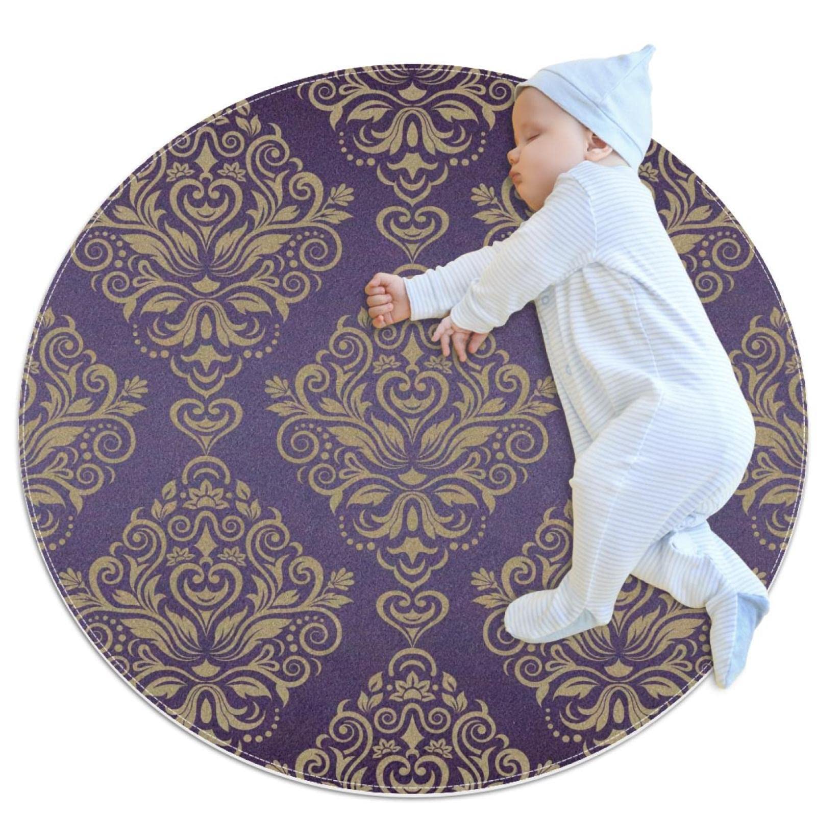 Tapis de salle de bain violet rond 1m pour réchauffer l'ambiance de votre chambre