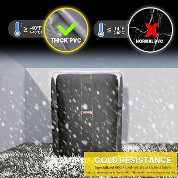 Air Conditioner Cover Waterproof AC Cover 600D Heavy Duty for Outside Units-Durable Universal Sizes Square Fits up to 30 x 30 x 36inches-Gray/Black