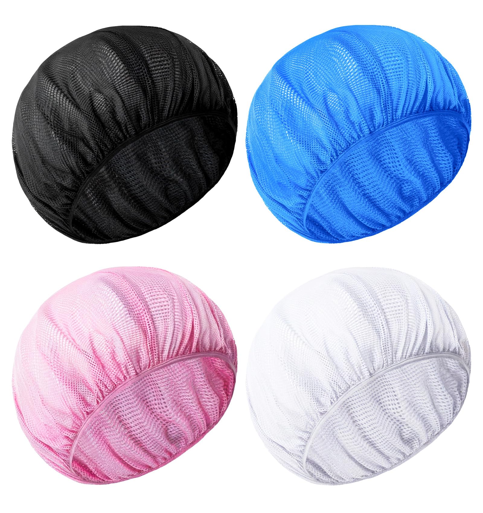 4 Pcs Mesh Hair Net for Sleeping, Adjustable Hairnets for Women Sleeping