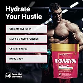 Essential Elements Hydration Packets - Watermelon Cucumber - Electrolytes Powder No Sugar - Electrolyte Drink Mix - Superior Hydration with ACV & Vitamin C - 50 Stick Packs