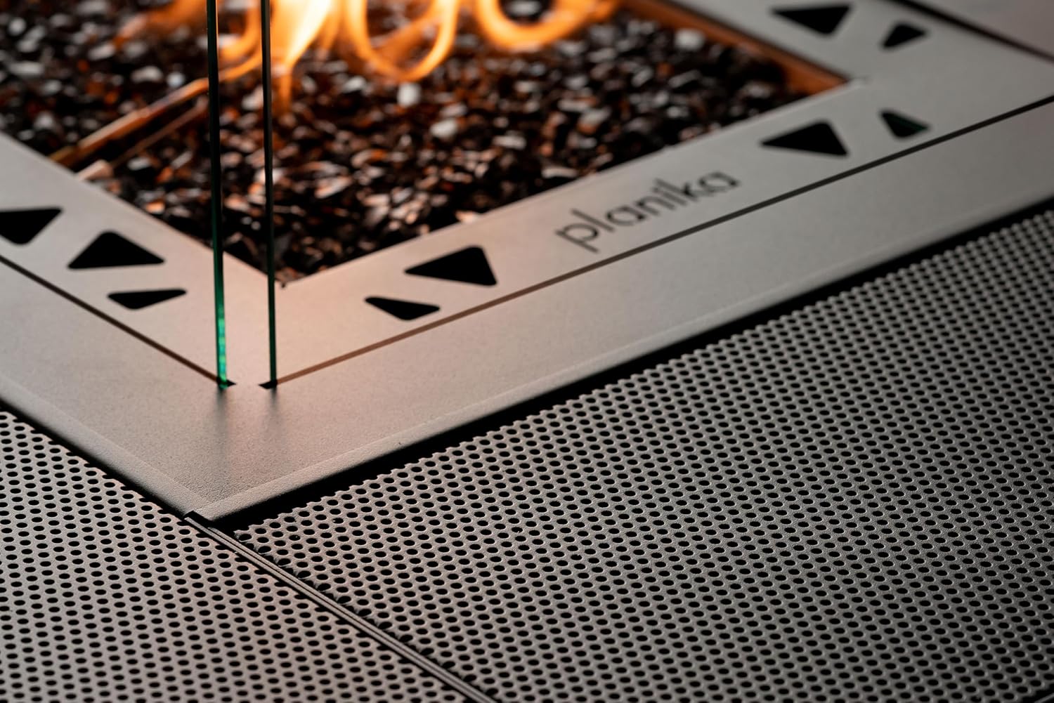 Planika - Square Table - Gas Fire Pit Table, 35" Wide Propane Space Heater, Coffee Table for Outside, Outdoor Fireplace for Patio, Cover Included