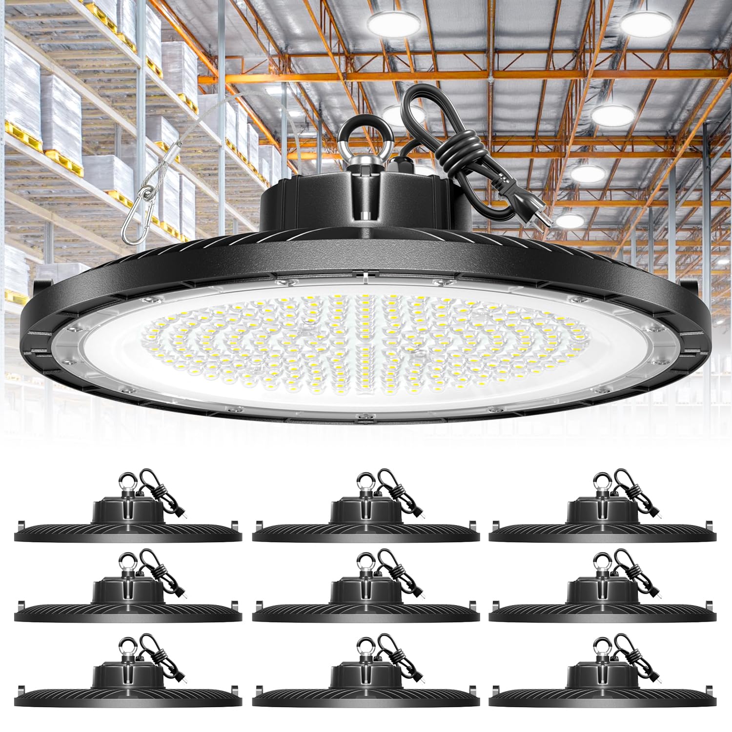 ONLYLUX 10-Pack UFO LED High Bay Light 250W 37500LM, High Bay Led
