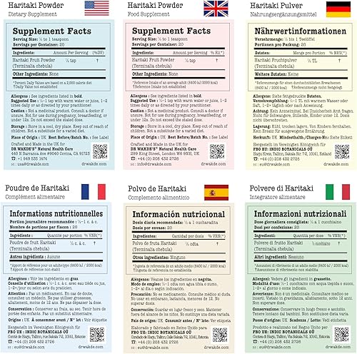 Miniatura 4 de DR WAKDE Organic Haritaki Powder (Hirda  Terminalia chebula) - 100 g (3.5 oz)  Polvo puro, crudo y seco  Hierba Ayurvédica  Vegano  Nada añadida,