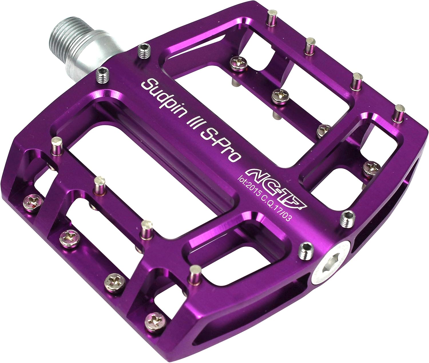 NC 17 Sudpin III S-Pro Aluminum Platform Pedals/Bicycle Pedals MTB and BMX/Optimized for Dirt and Freeride Style/Reduced Height on 15 mm