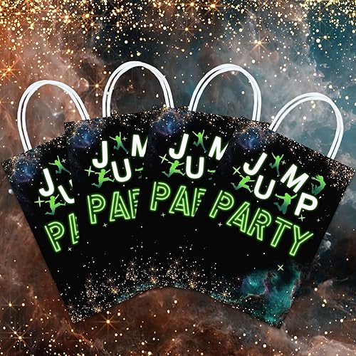 Miniatura 7 de Tyndallrays 16 bolsas de regalo para trampolín para suministros de fiesta de cumpleaños, aperitivos de regalo, regalos de fiesta de dulces con asas