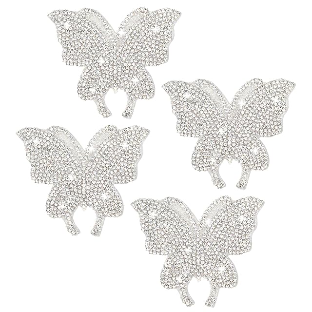 4Pcs Bling Butterfly Car Decals Rhinestone Butterfly Car Stickers Bedazzled Crystal Butterfly Stickers Butterfly Decals for Cars Women